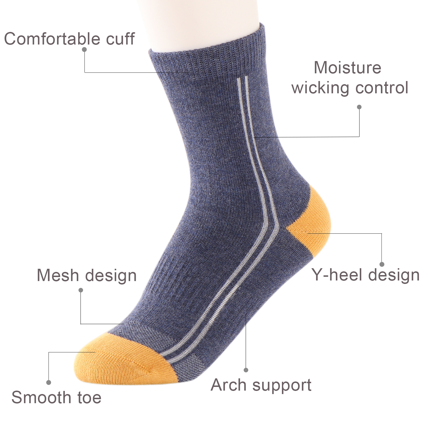 Close-up of reinforced heel and toe construction