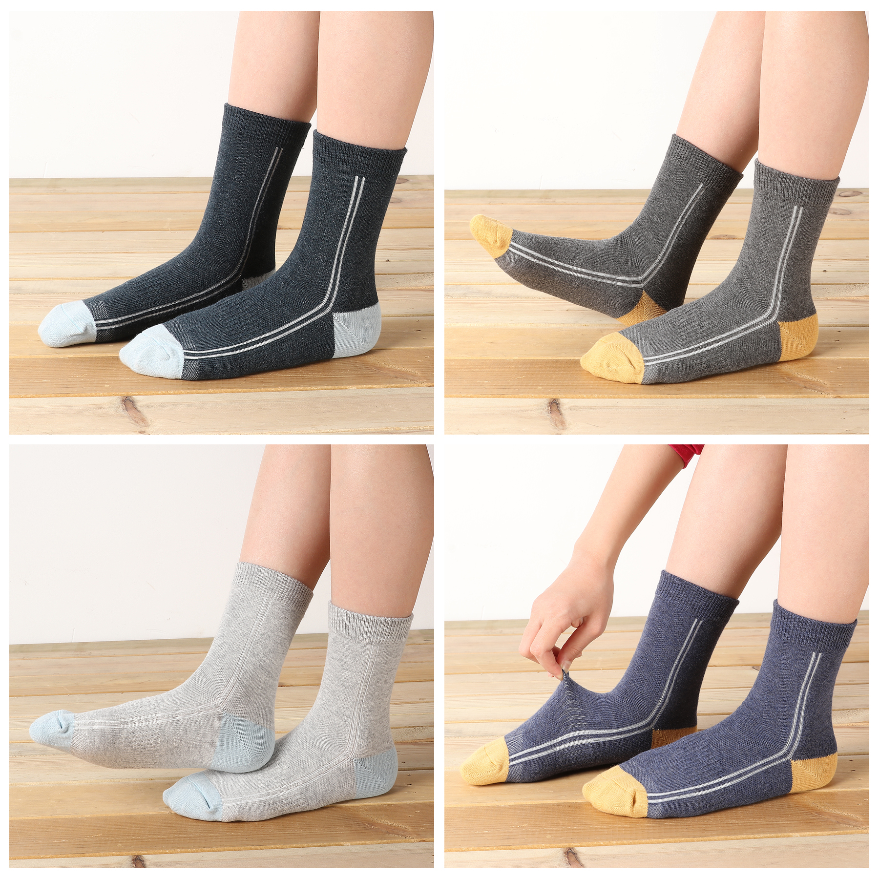 Child wearing SUNBVE athletic crew socks during activity
