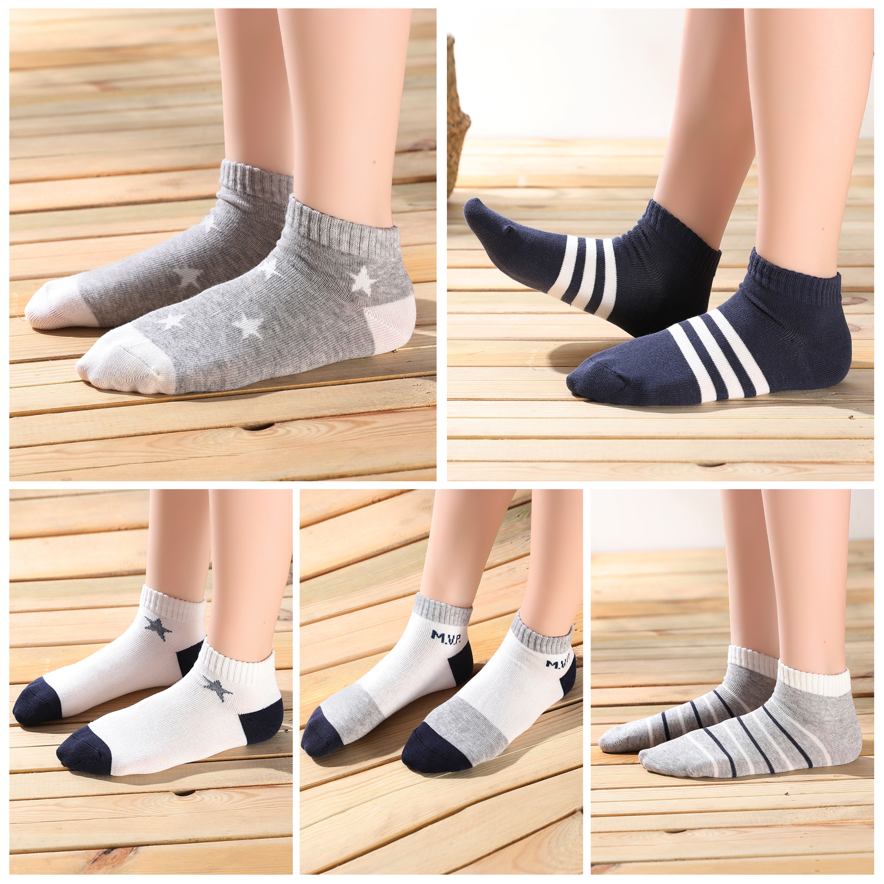 Child wearing SUNBVE MVP ankle socks with sneakers