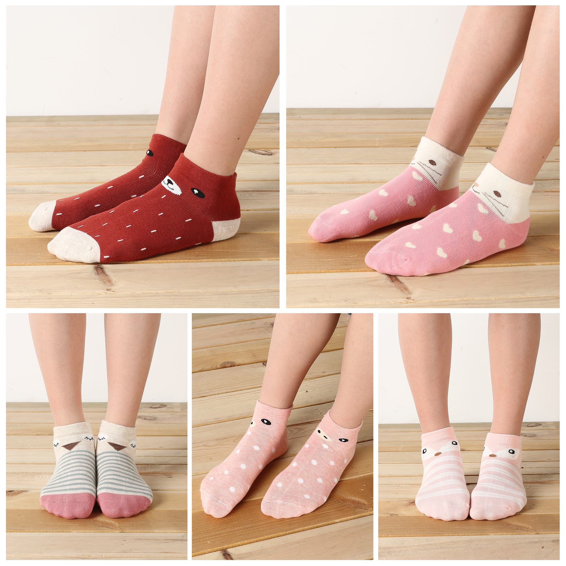 Child wearing SUNBVE animal face ankle socks